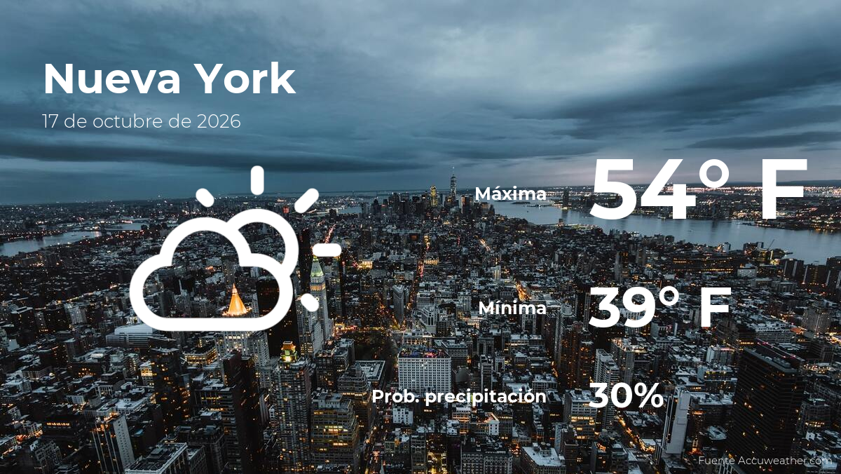 Nueva York: pronóstico del tiempo para este sábado 17 de octubre